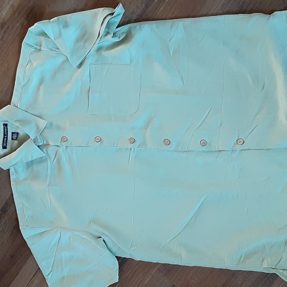 Sage green camp shirt from Devon and Jones. XL